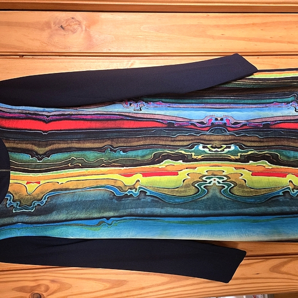 Prana Long Sleeve Dress with Multicolor Pattern